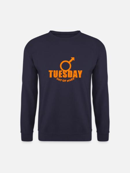 Tuesday Dienstag Mars Wochentage orange used look - Unisex Pullover - Navy