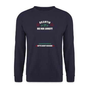 Schlafende Beamtin - Unisex Pullover - Navy - Vorne - Alina (178cm) & Michal (187cm)
