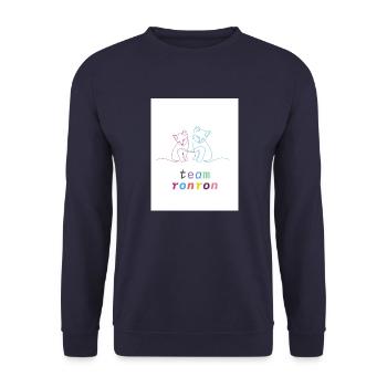 Team-Schnurren - Unisex Pullover - Navy - Vorne - Alina (178cm) & Michal (187cm)