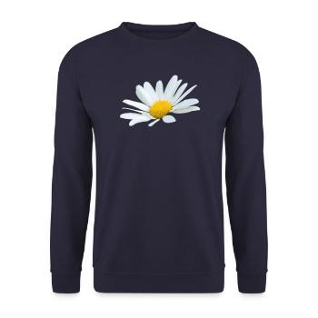 Margerite Gänseblume weiße Blume Margeriten - Unisex Pullover - Navy - Vorne - Alina (178cm) & Michal (187cm)