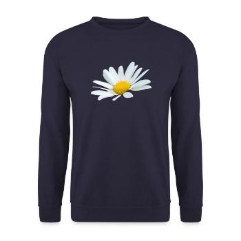 Margerite Gänseblume weiße Blume Margeriten - Unisex Pullover - Navy - Vorne - Alina (178cm) & Michal (187cm)