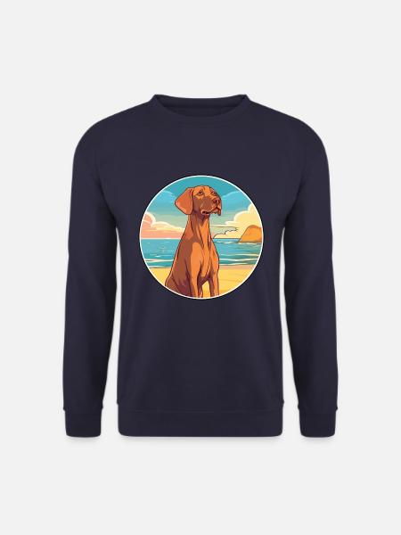 Vizsla Hunderasse Cartoon Kawaii Clipart Aquarell - Unisex Pullover - Navy