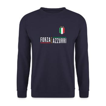 Italien Jersey FORZA AZZURI 2021 - Unisex Pullover - Navy - Vorne - Alina (178cm) & Michal (187cm)