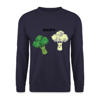 Erschrockener Brokkoli Blumenkohl - Unisex Pullover - Navy - Vorne - Alina (178cm) & Michal (187cm)
