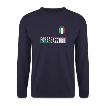 Italien Jersey FORZA AZZURI 2021 - Unisex Pullover - Navy - Vorne - Alina (178cm) & Michal (187cm)