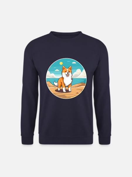 Isländischer Schäferhund Hund Rasse Cartoon Kawaii Hund - Unisex Pullover - Navy