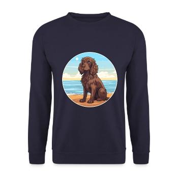Boykin Spaniel Hund Rasse Cartoon Kawaii Clipart - Unisex Pullover - Navy - Vorne - Alina (178cm) & Michal (187cm)