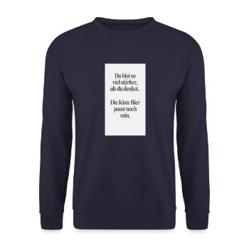 Du bist stärker - Unisex Pullover - Navy - Vorne - Alina (178cm) & Michal (187cm)