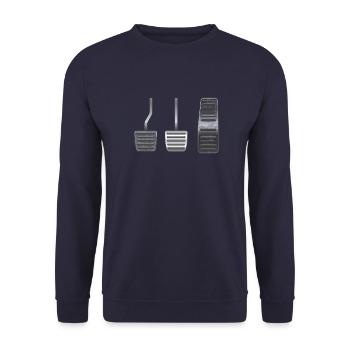 Pedale nach Priorität Auto Tuning KFZ Geschenk W - Unisex Pullover - Navy - Vorne - Alina (178cm) & Michal (187cm)