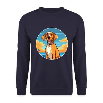 Segugio Italiano Hund Rasse Cartoon Kawaii Clipart - Unisex Pullover - Navy - Vorne - Alina (178cm) & Michal (187cm)