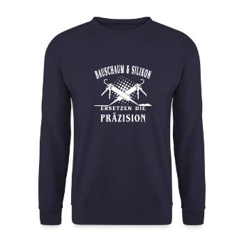Bauschaum und Silikon ersetzt die Präzision - Unisex Pullover - Navy - Vorne - Alina (178cm) & Michal (187cm)