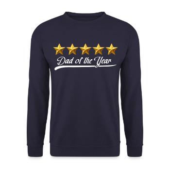 Vater des Jahres Sternen-Glanz - Unisex Pullover - Navy - Vorne - Alina (178cm) & Michal (187cm)