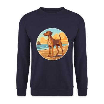 Andalusischer Hund Rasse Cartoon Kawaii Clipart - Unisex Pullover - Navy - Vorne - Alina (178cm) & Michal (187cm)