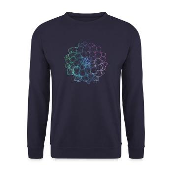 Dahlie Blume - Unisex Pullover - Navy - Vorne - Alina (178cm) & Michal (187cm)