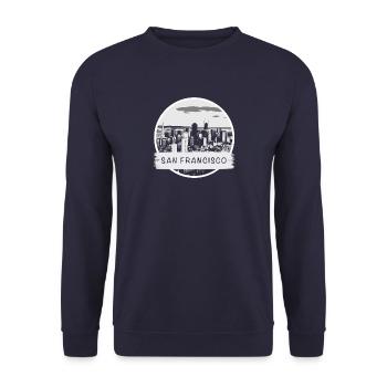 San Francisco City - Unisex Pullover - Navy - Vorne - Alina (178cm) & Michal (187cm)