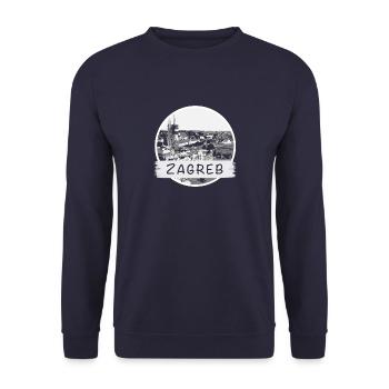 Zagreb City - Unisex Pullover - Navy - Vorne - Alina (178cm) & Michal (187cm)