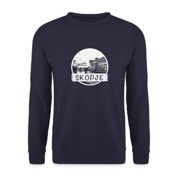 Skopje City - Unisex Pullover - Navy - Vorne - Alina (178cm) & Michal (187cm)