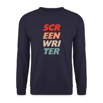 Drehbuchautorin Vintage - Unisex Pullover - Navy - Vorne - Alina (178cm) & Michal (187cm)
