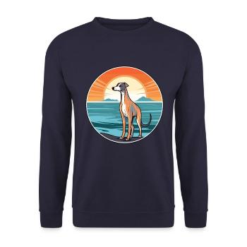 whippet hund rasse cartoon kawaii clipart hund haustier - Unisex Pullover - Navy - Vorne - Alina (178cm) & Michal (187cm)