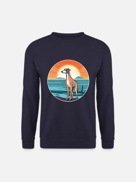 whippet hund rasse cartoon kawaii clipart hund haustier - Unisex Pullover - Navy