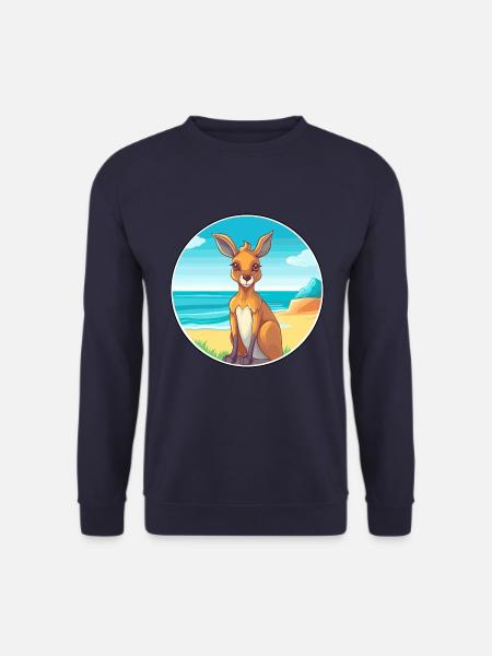Känguru Aquarell Cartoon Kawaii Clipart Tier - Unisex Pullover - Navy