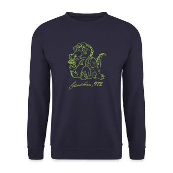 Georges Basic Apfelgrün - Unisex Pullover - Navy - Vorne - Alina (178cm) & Michal (187cm)