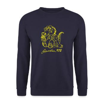 Georges Basic Gelb - Unisex Pullover - Navy - Vorne - Alina (178cm) & Michal (187cm)