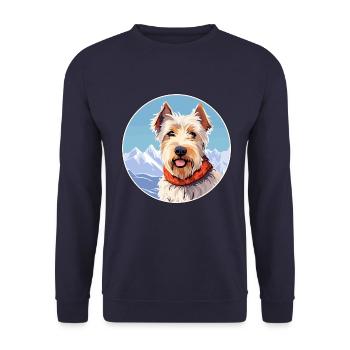 Sportliche Lucas Terrier Hunderasse Cartoon Kawaii Wa - Unisex Pullover - Navy - Vorne - Alina (178cm) & Michal (187cm)