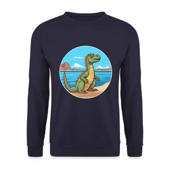 Basilisk Aquarell Cartoon Kawaii Clipart Tier - Unisex Pullover - Navy - Vorne - Alina (178cm) & Michal (187cm)