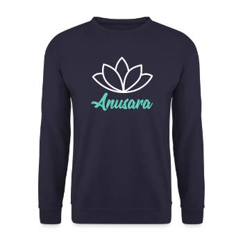 Anasura Yoga - Om Namah Shivaya - Hatha - Unisex Pullover - Navy - Vorne - Alina (178cm) & Michal (187cm)