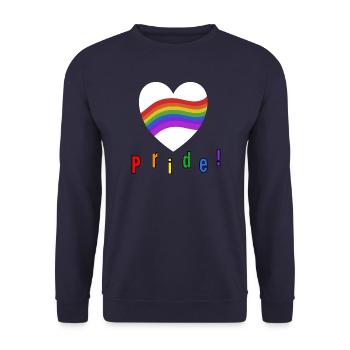 Rainbow flag Heart Pride - Unisex Pullover - Navy - Vorne - Alina (178cm) & Michal (187cm)