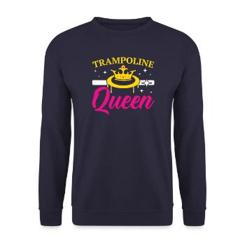 Trampolinkönigin Springendes Trampolin Trampolin T - Unisex Pullover - Navy - Vorne - Alina (178cm) & Michal (187cm)