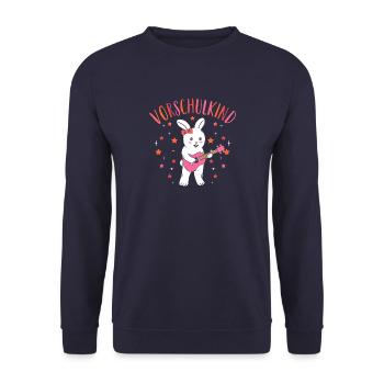 Vorschulkind Vorschule Hase Mädchen - Unisex Pullover - Navy - Vorne - Alina (178cm) & Michal (187cm)