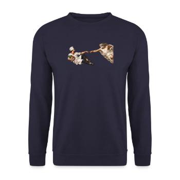 Die Erschaffung des Kochs - Unisex Pullover - Navy - Vorne - Alina (178cm) & Michal (187cm)