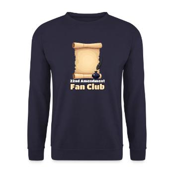 22nd Amendment Fan Club - Unisex Pullover - Navy - Vorne - Alina (178cm) & Michal (187cm)