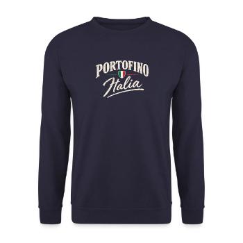 Portofino - Italia - Italien - Italy - Wappen - Unisex Pullover - Navy - Vorne - Alina (178cm) & Michal (187cm)