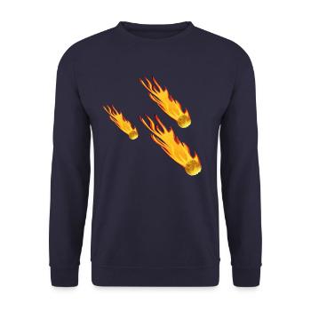 Flammenkometen Trio - Unisex Pullover - Navy - Vorne - Alina (178cm) & Michal (187cm)
