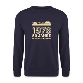 Vintage 1976 50. Geburtstag fabelhaft gereift - Unisex Pullover - Navy - Vorne - Alina (178cm) & Michal (187cm)