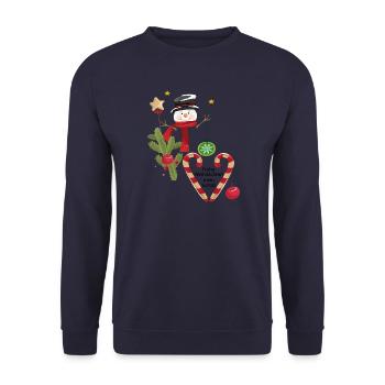 Frohe Weihnachten mein Schatz - Unisex Pullover - Navy - Vorne - Alina (178cm) & Michal (187cm)