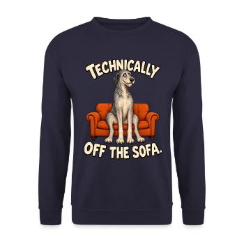 Wolfhound Sofa Regeln - Unisex Pullover - Navy - Vorne - Alina (178cm) & Michal (187cm)