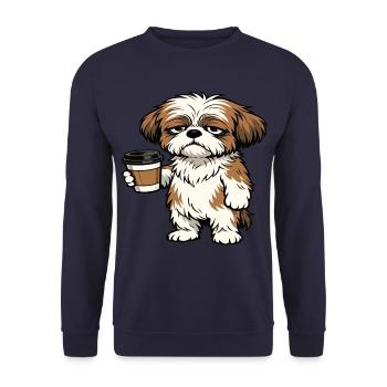 Shih tzu Shih tzus Shih tzu Besitzer Shih tzu fan - Unisex Pullover - Navy - Vorne - Alina (178cm) & Michal (187cm)