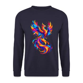 Chromatischer Phönix - Unisex Pullover - Navy - Vorne - Alina (178cm) & Michal (187cm)