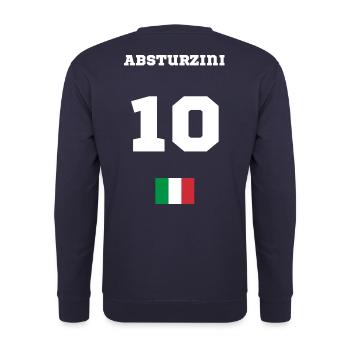 Zehn Bold Italia Flagge - Unisex Pullover - Navy - Hinten - Michal (187cm)