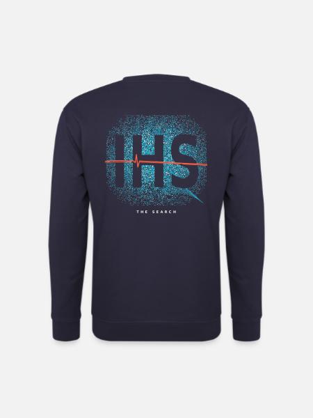 IHS Signal Rückenprint – Cyan & Koralle - Unisex Pullover - Navy