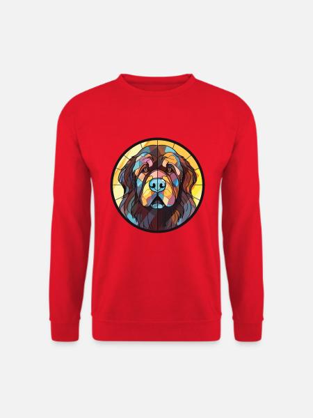 Neufundländer Hunderasse Aquarell Illustration - Unisex Pullover - Rot