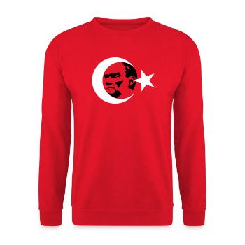Kemal Atatürk Türkiye Osmanli Bozkurt Türkei - Unisex Pullover - Rot - Vorne - Alina (178cm) & Michal (187cm)