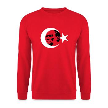 Kemal Atatürk Türkiye Osmanli Bozkurt Türkei - Unisex Pullover - Rot - Vorne - Alina (178cm) & Michal (187cm)