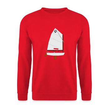 Optimist Riss - Unisex Pullover - Rot - Vorne - Alina (178cm) & Michal (187cm)