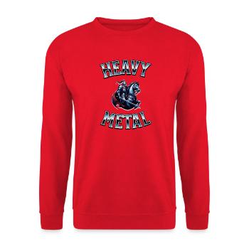 Heavy Metal – Ritter der harten Töne - Unisex Pullover - Rot - Vorne - Alina (178cm) & Michal (187cm)