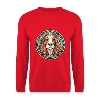 Grand Griffon Vendeen Hunderasse Aquarellglas - Unisex Pullover - Rot - Vorne - Alina (178cm) & Michal (187cm)